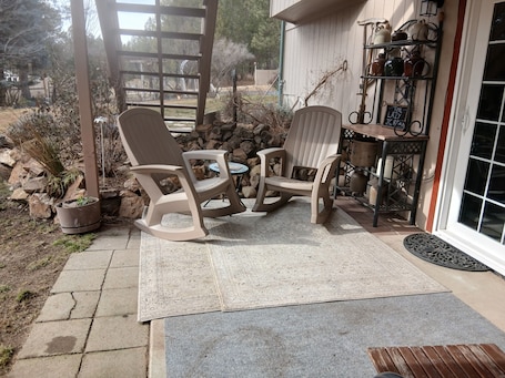 Terrace/patio. Lazy J/C Ranch, 2-bedroom suite on 10 beautiful acres just outside of Deer Park