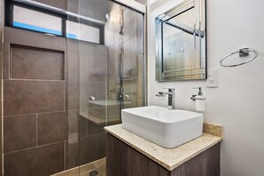 Shower, towels - 2-story home near the beach with outdoor pool, patio, washer/dryer, streaming (Nuevo Vallarta)