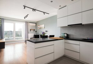 Private kitchen - Wola Obozowa Spacious Apartment (Warszawa)