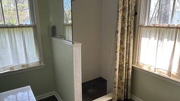 Shower, soap, toilet paper