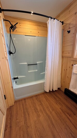Hair dryer, towels, toilet paper