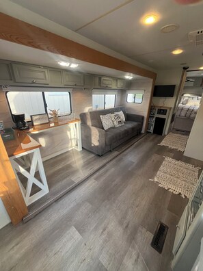 Interior - Brimstone Trail Access • Stylish Camper • Sleeps 4 • Firepit (Robbins)