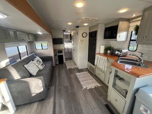 Interior - Brimstone Trail Access • Stylish Camper • Sleeps 4 • Firepit (Robbins)