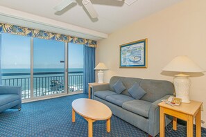 Living area - Oceanfront Retreat-Steps to Boardwalk and SkyWheel-Yachtsman 200 (Myrtle Beach)