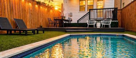 Outdoor pool, a heated pool