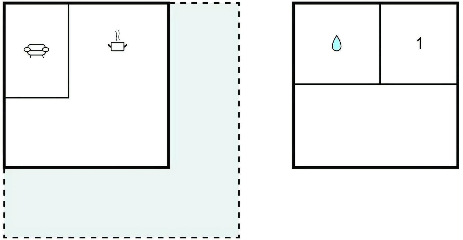Ein Zimmer mit einem Bett, einem Nachttisch und einem Fenster.