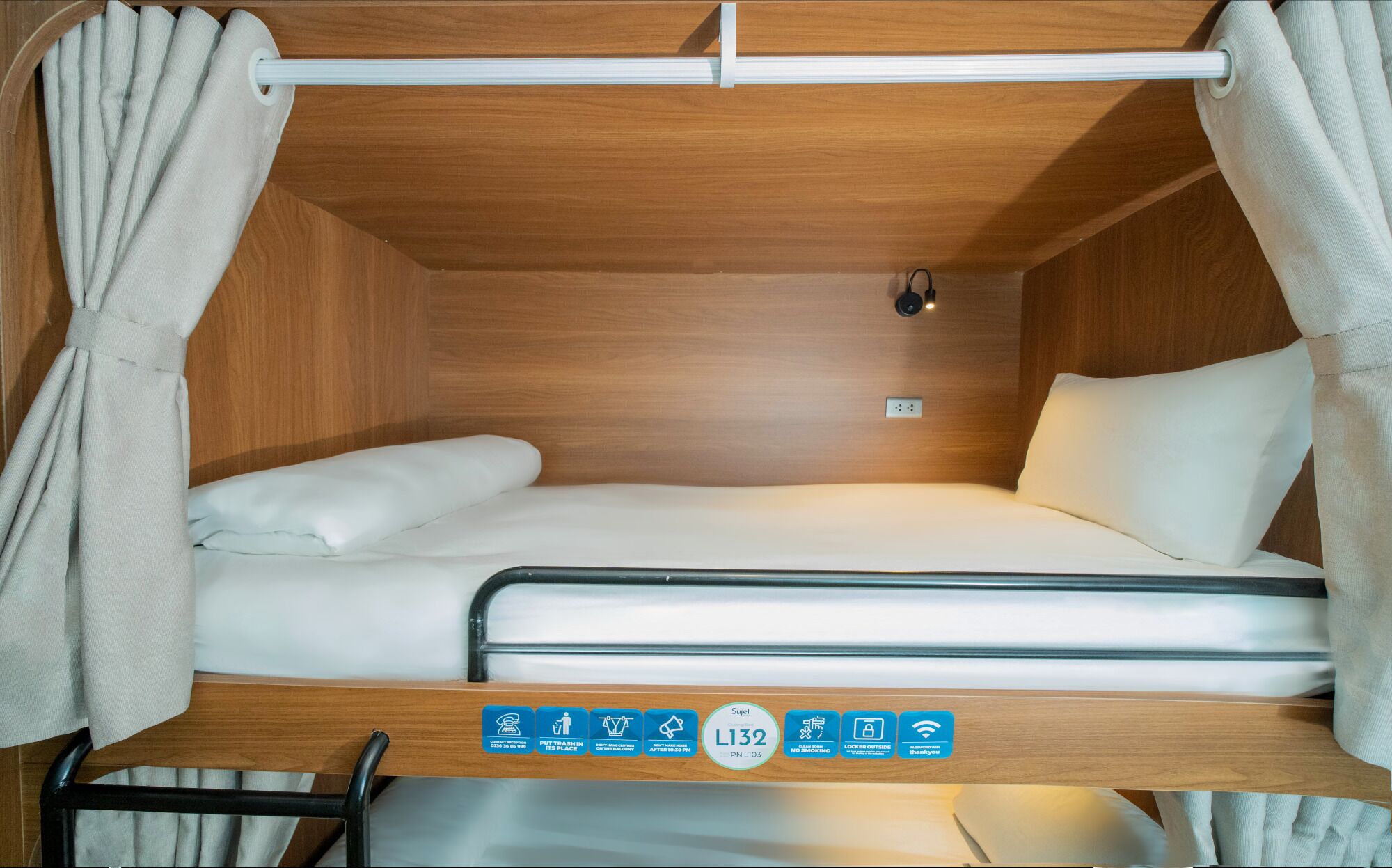 Free WiFi, bed sheets