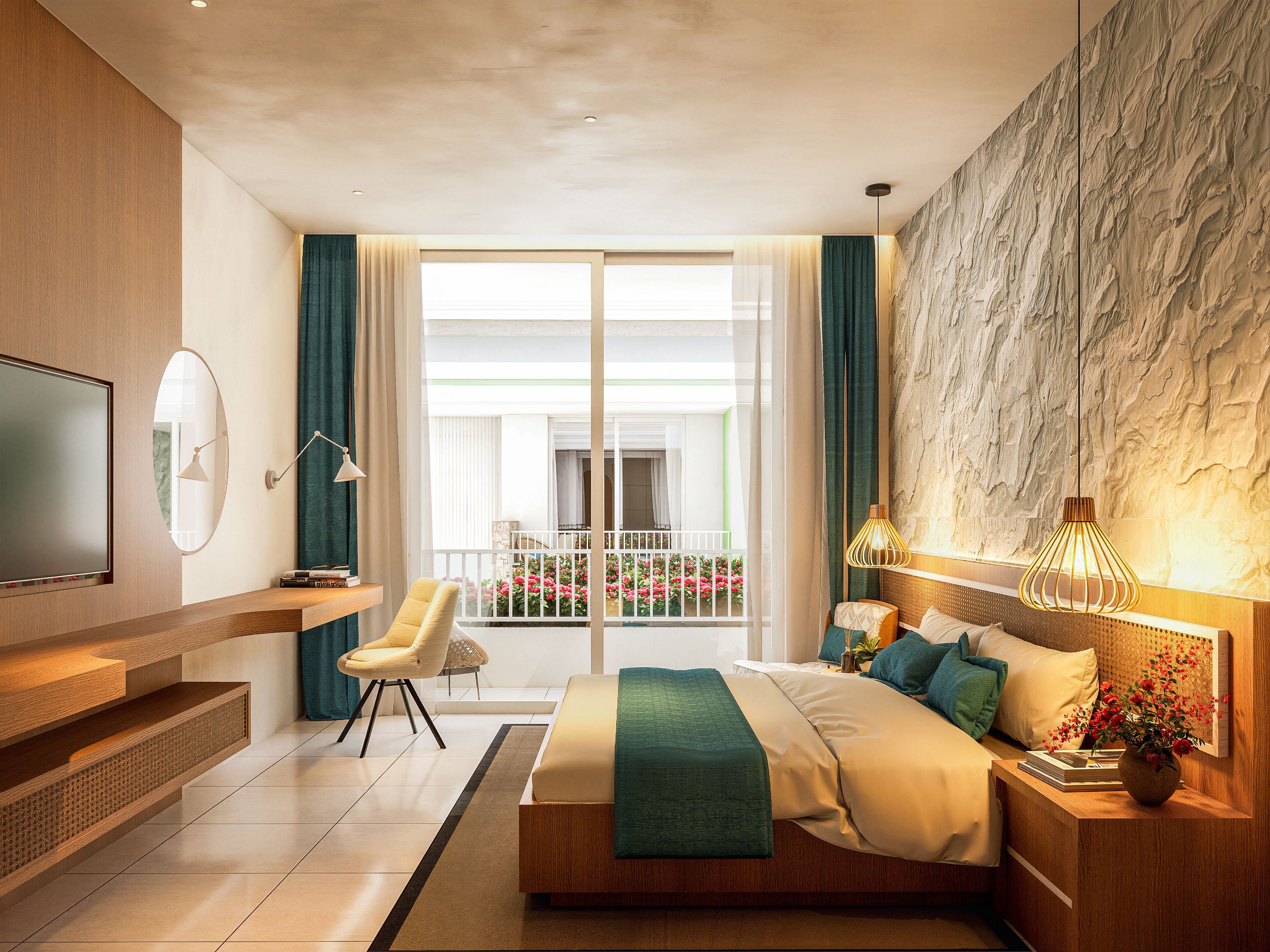 Deluxe tweepersoonskamer, balkon | Een kluis op de kamer, verduisterende gordijnen
