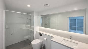 Hair dryer, towels, toilet paper