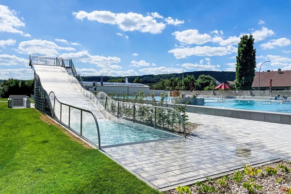 Schwimmbad, Verbundwerkstoff, Rutsche, Water Feature