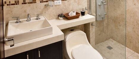 Towels, soap, toilet paper