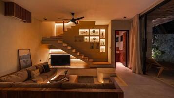 Villa, privézwembad, uitzicht op tuin | Woonruimte