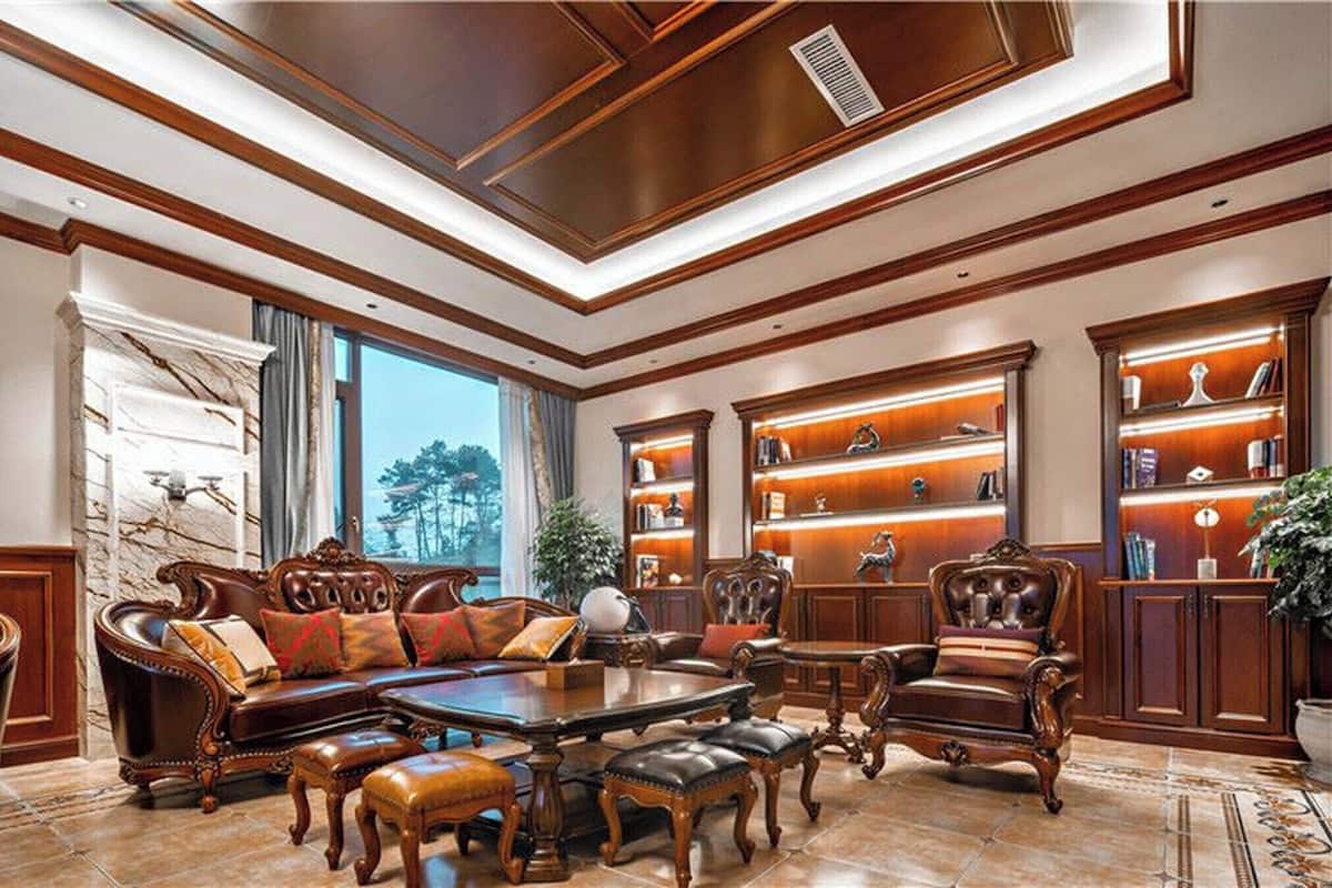 Vila superior, vista para a colina | Sala de estar