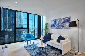 Living area - High-Rise Luxe Southbank 2BR w/Pool, Gym & Views (Southbank)