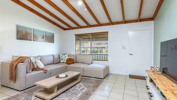 Smart TV, DVD player, books, stereo