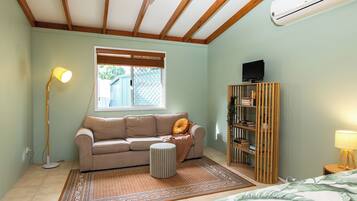 Smart TV, DVD player, books, stereo