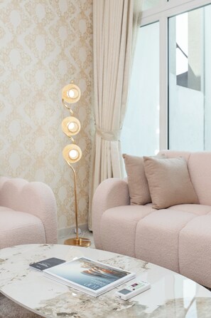 Exclusive Villa, Non Smoking, City View | Living area - PVH - Mimosa - Serene 3BR Villa (Dubai)