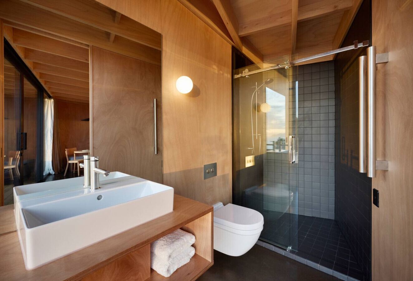 Eco-friendly toiletries, towels, soap, shampoo