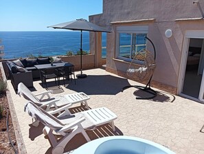 Outdoor dining - Frontline Beach Penthouse ApoloXI Calpe (Calpe)