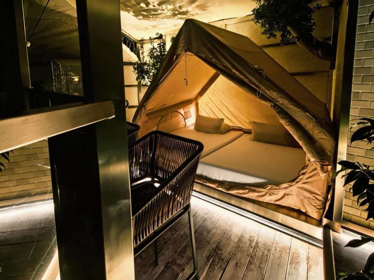 Tente Exclusive, 1 grand lit, vue mer | Couette en duvet d'oie, coffres-forts dans les chambres