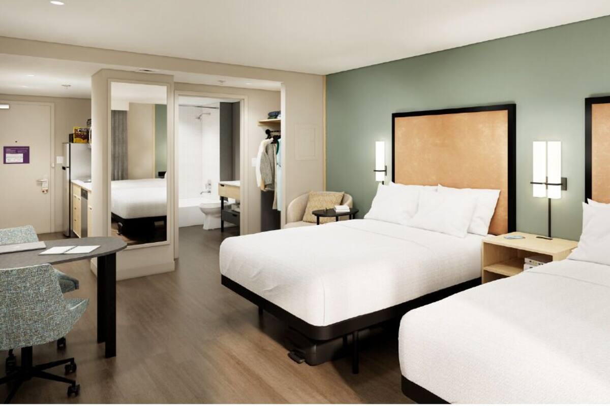 Studiosviitti, 2 keskisuurta parisänkyä