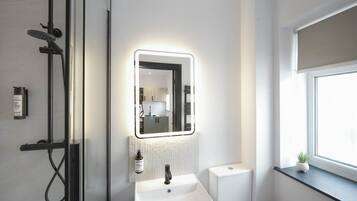 Shower, hair dryer