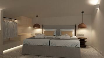 Coffres-forts dans les chambres, bureau, rideaux occultants