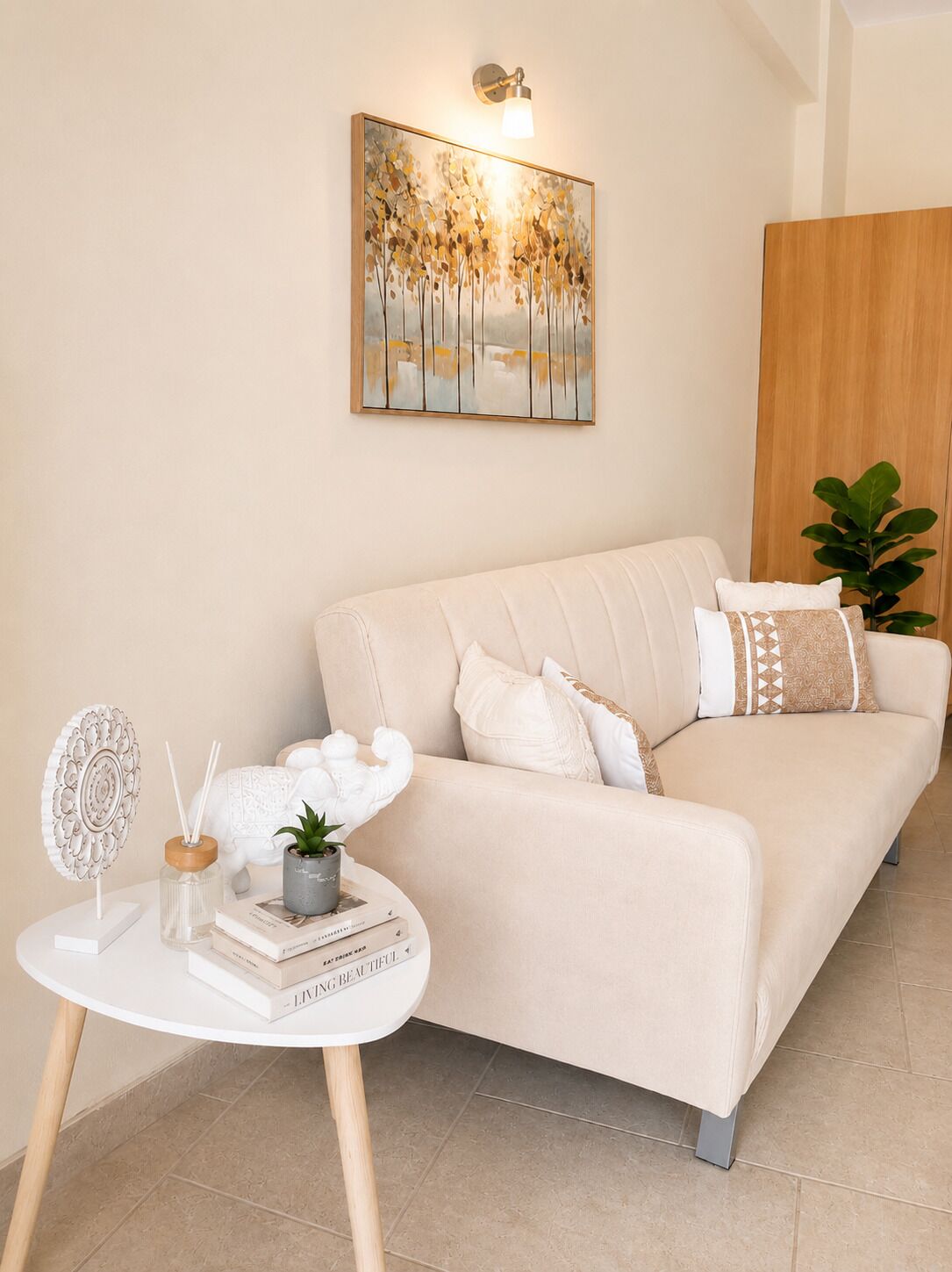 Two Bedroom Apartment Pool View | Living area | 24-inch TV with cable channels