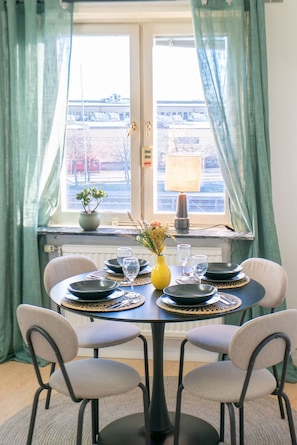 Dining - Scandi-Boho 1BR | Calm & Well-Connected Location (Gothenburg)