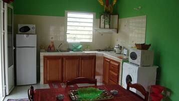 Fridge, microwave, oven