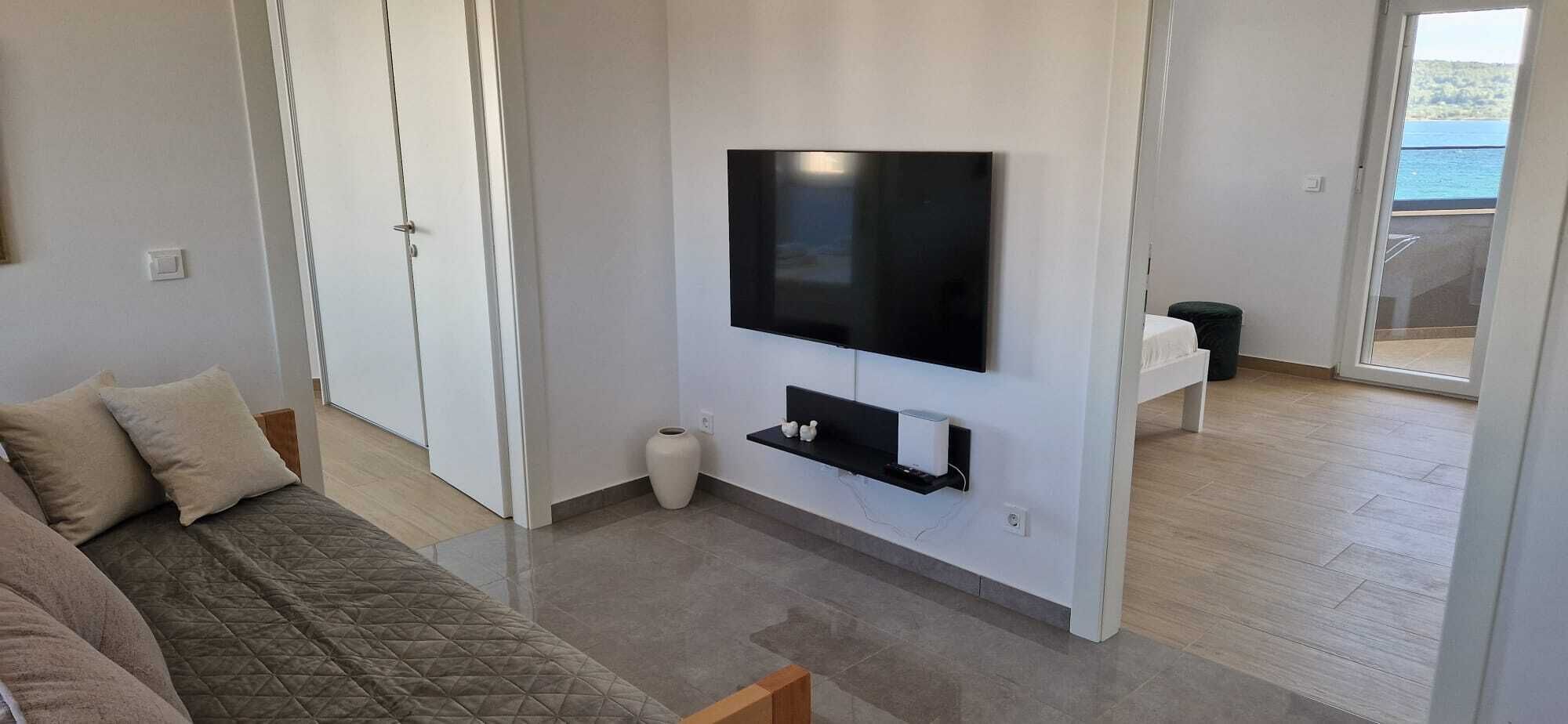 Appartement Confort, 2 chambres, balcon, vue mer | Coin séjour