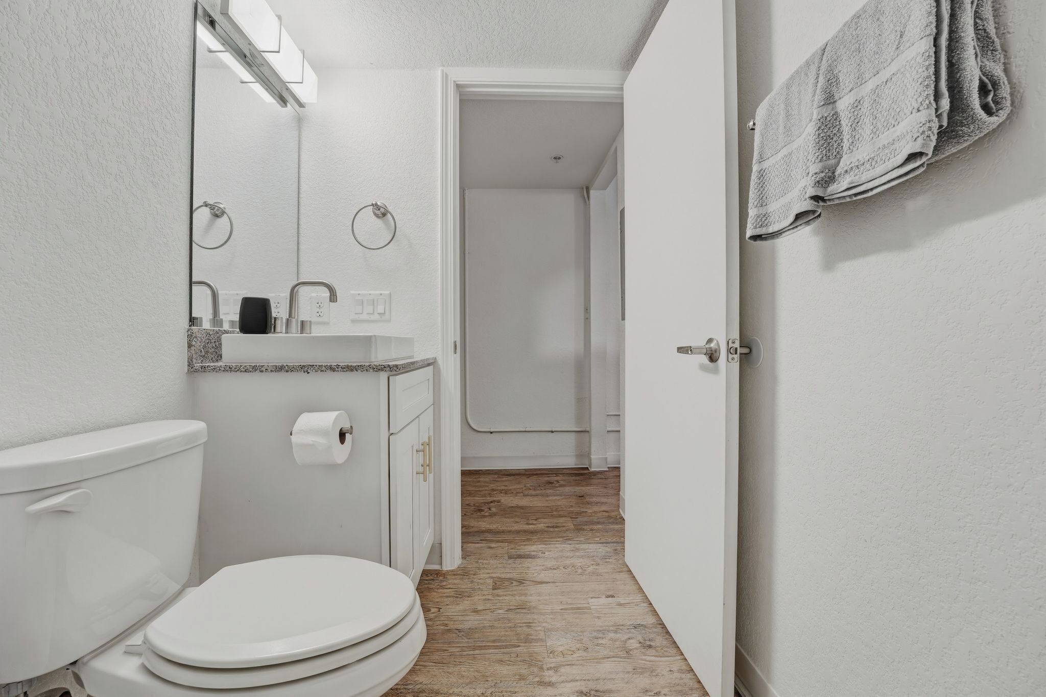 Hair dryer, towels