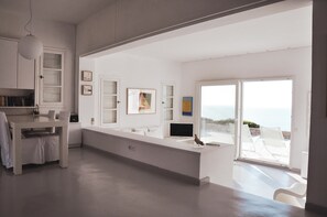 Living area - Aegean Villa | Enjoy Panoramic Sea Views & Stunning Sunsets in Privacy (Paros Island)