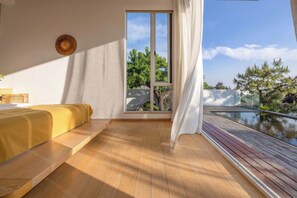 Senior tweepersoonskamer, uitzicht op bergen | Terras