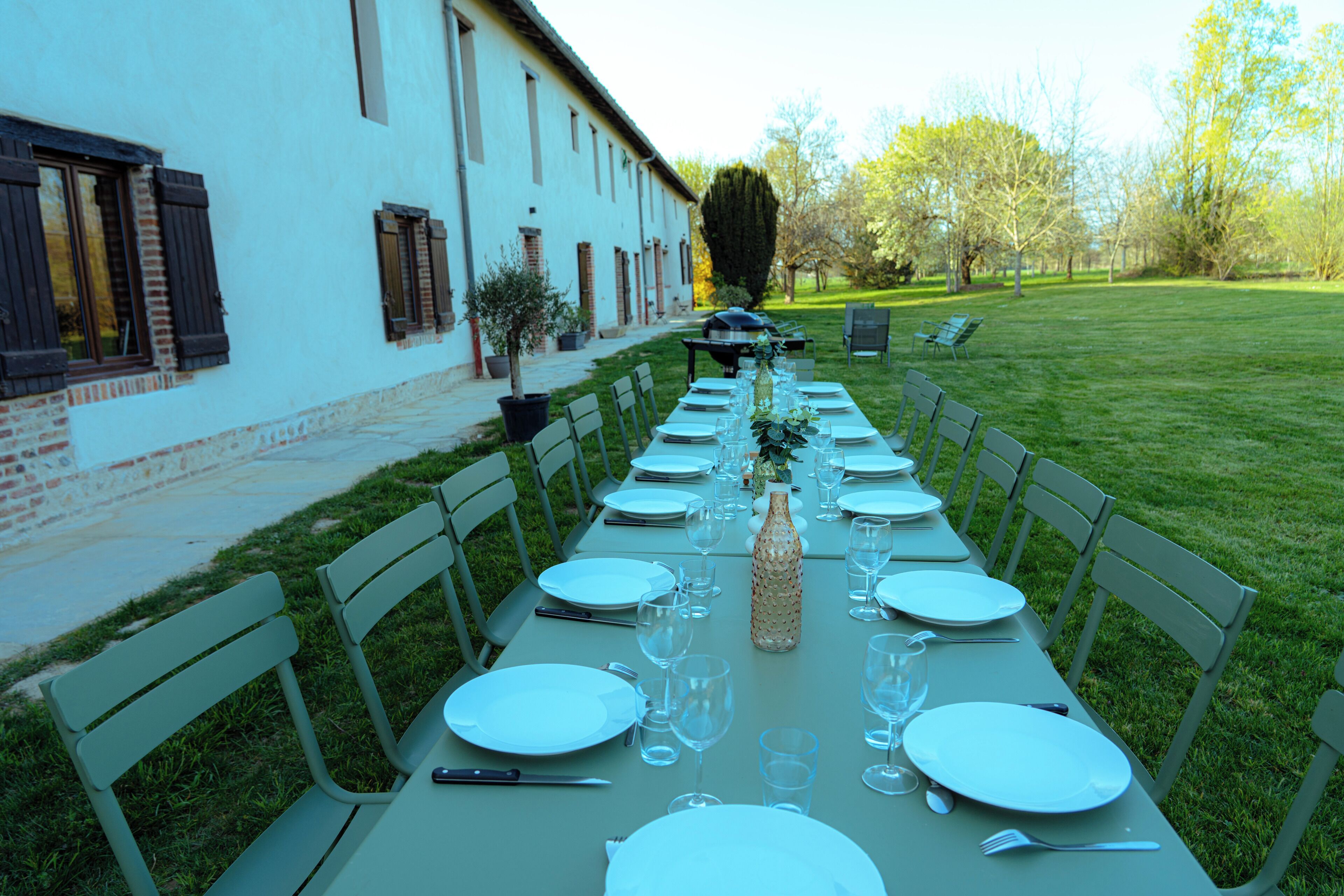 Outdoor banquet area