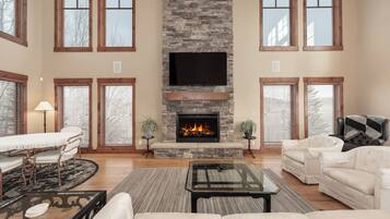 TV, fireplace, table tennis
