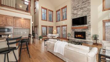TV, fireplace, table tennis