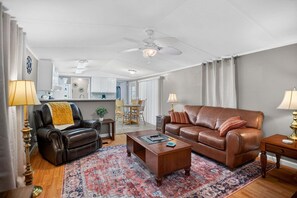 House, 2 Bedrooms | Living area | Smart TV, streaming services - Peaceful Pines - 2br Getaway Near Blue Ridge 2 Bedroom Home (Burnsville)