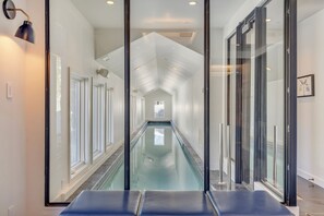 Indoor pool, a heated pool - Luxury Modern Getaway by InvitedHome | Pool, Hot Tub, Game Room (Park City)