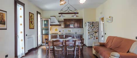 Classic Apartment, Balcony, Partial Sea View | Private kitchen | Fridge, oven, stovetop, espresso maker
