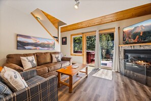 Smart TV, fireplace, DVD player, video library