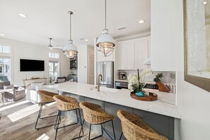 Fridge, microwave, oven, stovetop - Spacious Coastal Home Near Lagoon Pool w/ Bonus Living Area, Balconies, & Bikes (Seacrest Beach)