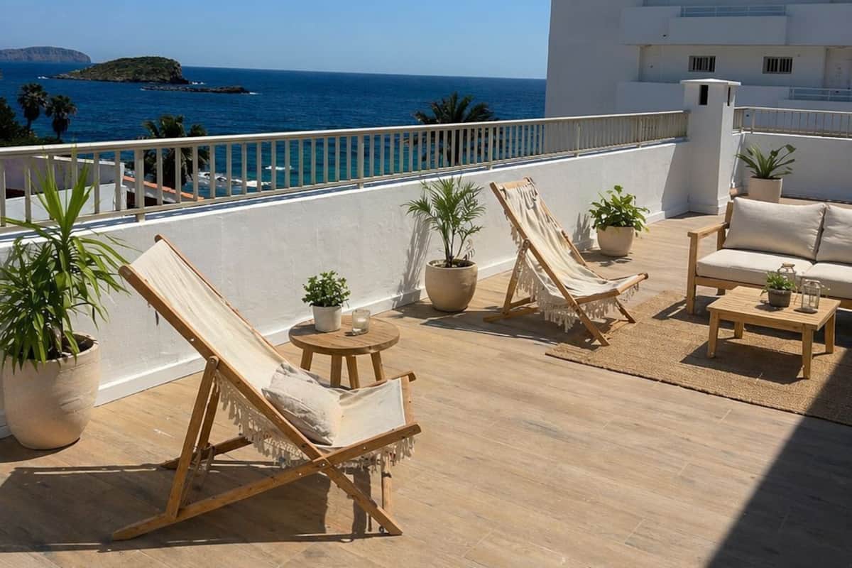 Appartement Supérieur, 2 chambres, vue mer, dans la tour | Terrasse/Patio