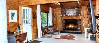 Private Cabin 4BR 3BA, Fire pit, Pool table, BBQ Weber Grill, Babbling Brook