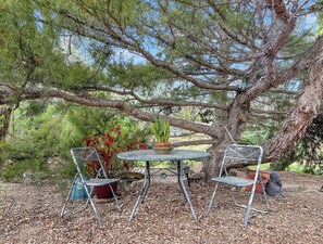 Outdoor dining - Casita Adobe Pet-Friendly Garden Studio (Grand Junction)