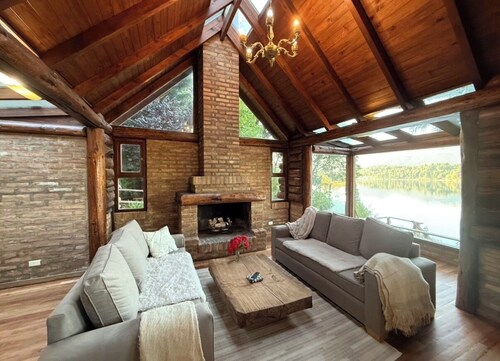 Luxury Lakefront Retreat with Stunning Mountain Views.