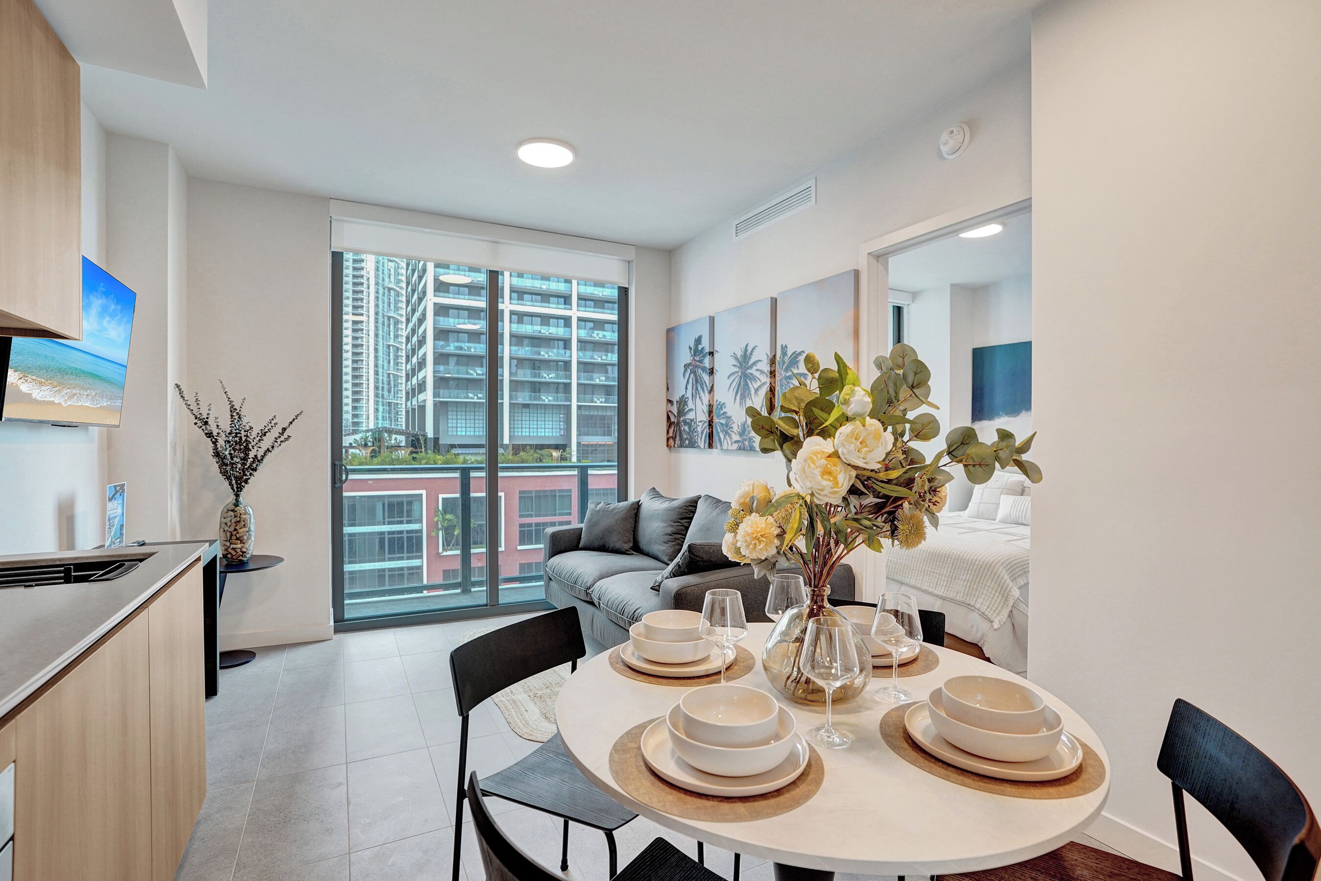 One Bedroom + Den Balcony Apartment | Private kitchen | Full-size fridge, oven, stovetop, dishwasher