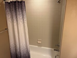 Hair dryer, towels, toilet paper