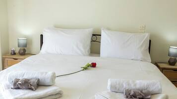 2 bedrooms, iron/ironing board, internet, bed sheets