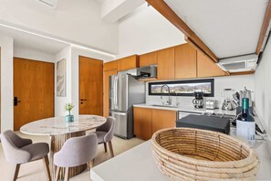 Fridge, microwave, stovetop, coffee/tea maker - Alik: Penthouse  Loft with Marina Views, 1BR (Cruz de Huanacaxtle)